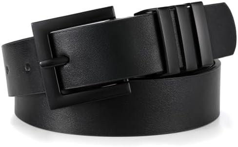 XZQTIVE Plus Size Women's Leather Belts for Jeans Pants Dress Fashion Ladies Waist Belt with Square Gold Buckle