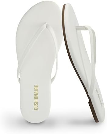 CUSHIONAIRE Cruise Flip Flops for Women Footwear | Vacation Beach Essentials | Casual Summer Sandals for Women with Wide Width