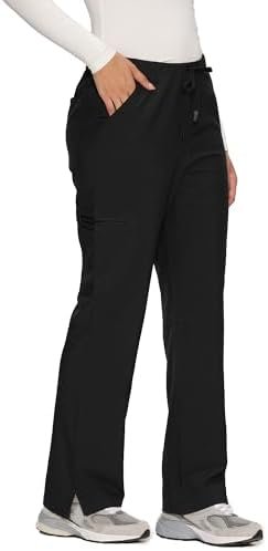 Women’s Scrub Pants – Soft Stretch Cargo with 8 Pockets, Loose Fit – Consider Sizing Down