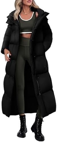 PRETTYGARDEN Women's Winter Long Puffer Coats Hooded Zip Up Casual Thickened Down Jackets Trendy Warm Clothes Outerwear