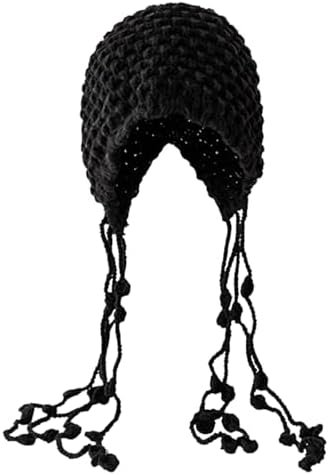 Womens Winter Peruvian Cover Ears Hat Ear Flap Sherpas Ski Snow Hats Knit Cute Tassels s Hat Black