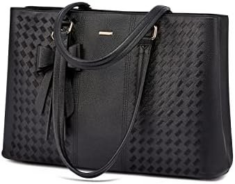 LOVEVOOK Laptop Tote Bag for Women 15.6 Inch Waterproof PU Leather Computer Bags for Business Office Work Briefcase