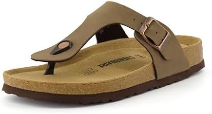 CUSHIONAIRE Women's Leah Cork Footbed Sandal With +Comfort