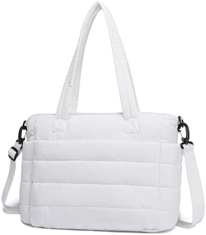AOCINA Puffy Tote Bag for Women Quilted Work Bag Nurse Bags Women's Handbags for Travel
