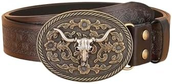 Verdusa Women's Vintage Western Leather Buckle Belt