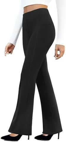 Women's Work Pants Business Casual Dress Pants High Waisted Stretchy Pull on Office Slacks with Pockets
