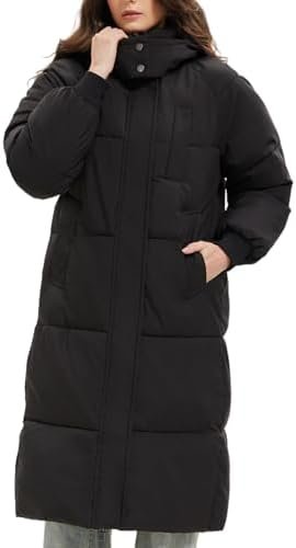 PUFFIT Long Puffer Jacket for Women,2024 Thickened Winter Coat Hooded with Deep Pockets, Ladies Warm Winter Jacket