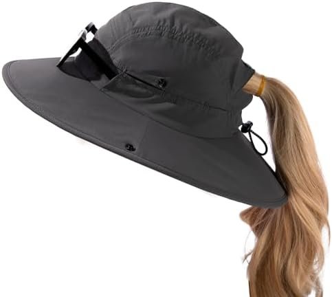 TOP-EX Ponytail UPF50+ Wide Brim Breathable Waterproof Foldable Oversized XL XXL Hiking Outdoors Sun Hats for Women