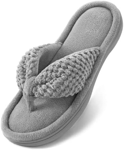 ULTRAIDEAS Women's Popcorn Flip Flop House Slipper with Memory Foam