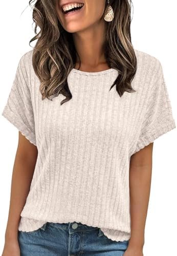 AUTOMET Women Shirts Fall Sweaters Regular Fit Short Sleeve Tunic Tops 2025 Dressy Casual Business Blouses