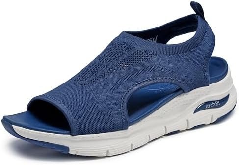 Skechers Women's Arch Fit-City Catch Knit Slip-On Sandals