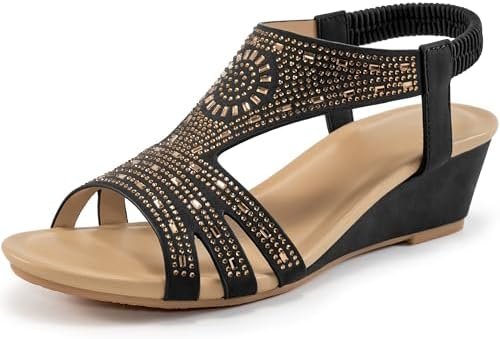 Womens Wedge Sandals Platform - Comfortable Open Toe Wedge Sandals Women Dressy Summer - Fashion Ladies Party Wedges