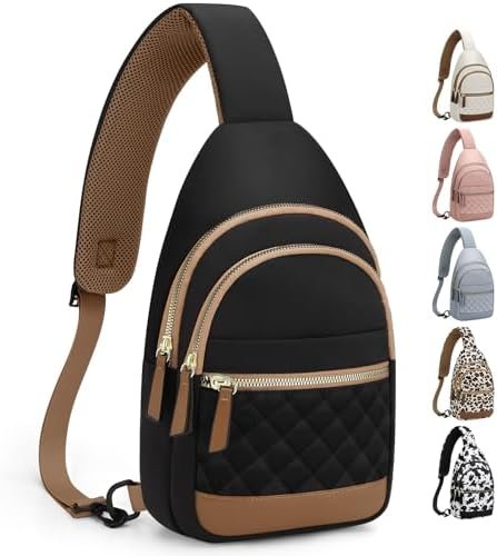 Capolo Sling Bag for Women Men Waterproof Crossbody Bags for Women Trendy Casual Fanny Pack with Convertible Shoulder Strap Chest Bag for Travel Hiking(Black, Medium)