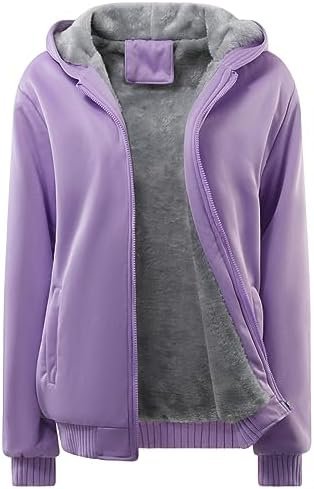 JiangWu Womens Fashion Fleece Sherpa Lined Hooded Coat Winter Thicken Warm Jacket