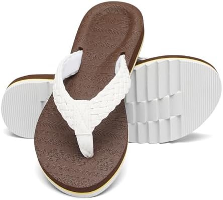 Women's Flip Flops with Arch Support - Yoga Mat Cushion Orthotic Thong Sandals for Plantar Fasciitis, Beach Walking Outdoor