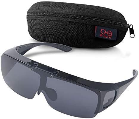 Br'Guras Fit Over Polarized Sunglasses Flip Up Lens for Men and Women