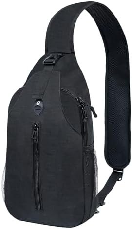 Sling-Bag Crossbody-Bag Women-Men Backpack-Daypack - Hiking Chest Travel with Water Bottle Pocket Portable Hiking Daypacks For Women Black