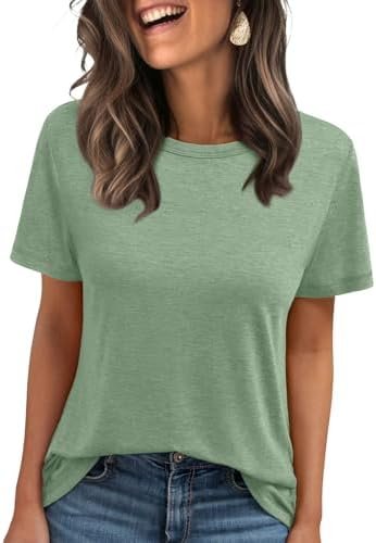 AUTOMET Summer Tops Womens Spring Short Sleeve Shirts Beach Vacation Clothes Fashion Plus Size Tshirts for Teen Girls 2025