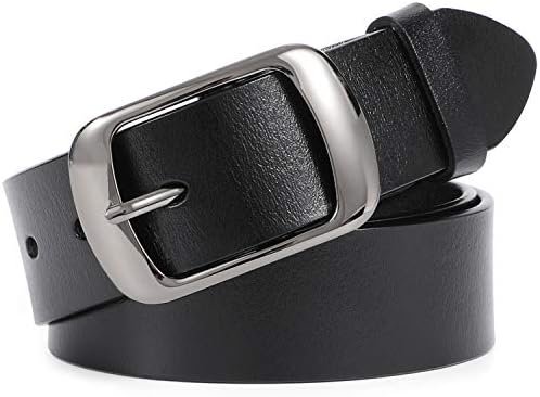 WHIPPY Women Leather Belts for Jeans Pants Fashion Dress Belt for Women with Solid Pin Buckle