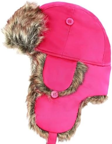 Faux Fur Safety Reflective Aviator Trapper Hat Snow Ski Trooper Winter Cap