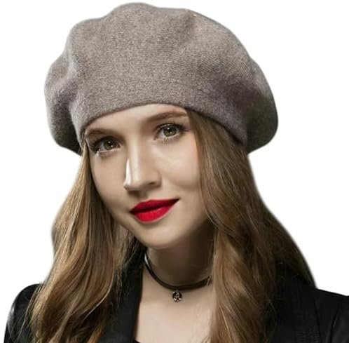 Sumolux Women Beret Hat French Wool Beret Beanie Cap Classic Solid Color Autumn Winter Hats