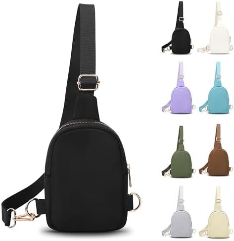 VOROLO Small Sling Bag For Men and Women,Crossbody Bags For Women with Ajustable Strap Trendy Cross body Bag Black