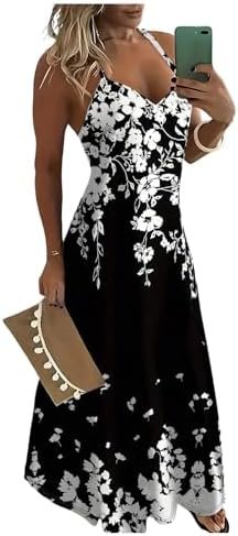 Floerns Women's Floral Print Sleeveless Cami Dress Cocktail Party Maxi Dresses