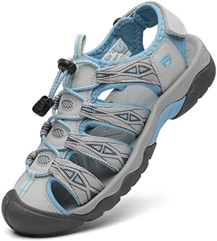 Dannto Women's Sport Hiking Sandals Closed Toe Outdoor Athletic Walking Sandal Lightweight Summer Water Shoes