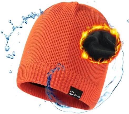Oversized L/XL/XXL DryKnit™ Waterproof Merino Wool Blend Beanie Fleece Lined Knit Hat for All-Weather Winter