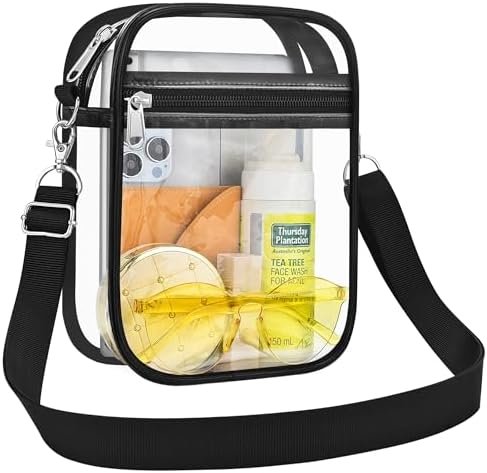 Clear Bag for Stadium Events - Small Purse, Mini Sport Fan Handbag for Concert, Work, Travel