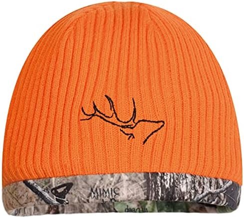 EDTREK Waterproof and Windproof Camo Beanie - Timber and Blaze Orange Camo Performance Hunting Hat