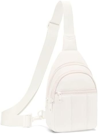 Quilted Puffer Crossbody Bags for Women Small Puffy Sling Bag Lightweight Cross Body Bubble Purse Shoulder Bag for Travel (Cream White)