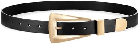 Women's Leather Belts for Jeans Pants Fashion Leather Waist Belt Ladies Dress Belts with Gold/Silver Buckle