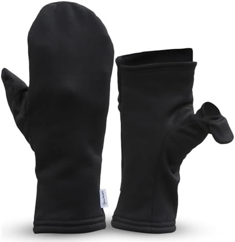 TrailHeads Women’s Fingerless Mittens - Lightweight Convertible Running Mitten