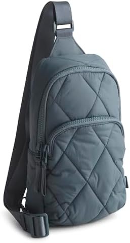 Vera Bradley Women's Featherweight Lorman Sling Backpack Bag, Dark Slate, One Size