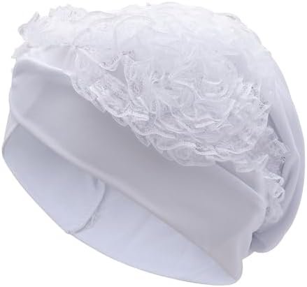 ZLYC Women Turban Beanie Hat with Flower Chemo Headwear Elastic Head Wrap Cap