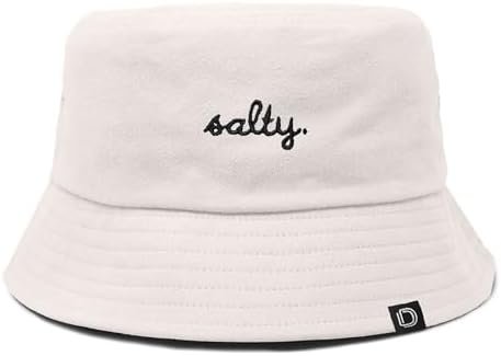 DALIX Salty Embroidered Bucket Hat Cotton Summer Beach Vacation Cap Womens