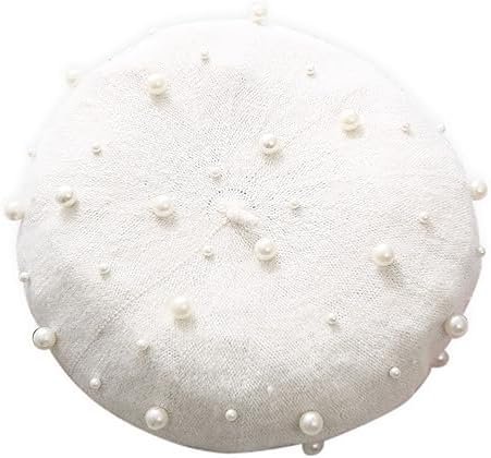 Women Beret Pearl Elegant Sweet Artist French Style Beret Beanie Cap