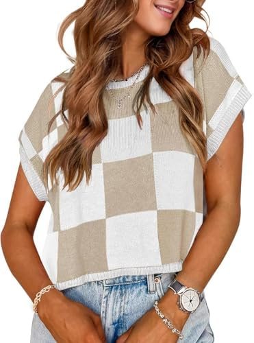 Womens Fall Crop Tops 2025 Cap Short Sleeve Sweater Western Loose Pullover Business Vacation Outfits Trendy Winter Top