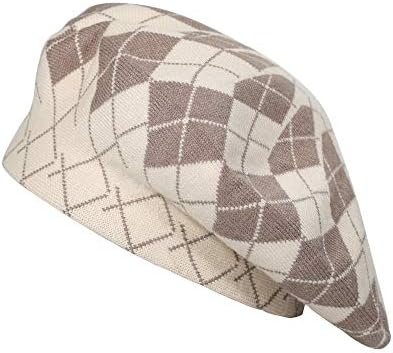 ZLYC Womens French Beret Hat Reversible Knitted Thickened Warm Cap for Ladies Girls