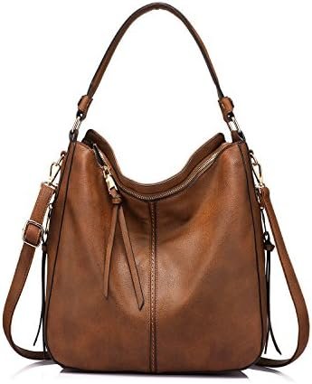 Realer Hobo Crossbody Bags for Women Designer Faux Leather Hobo Handbags Retro Large Size Shoulder Bag Bucket Purse