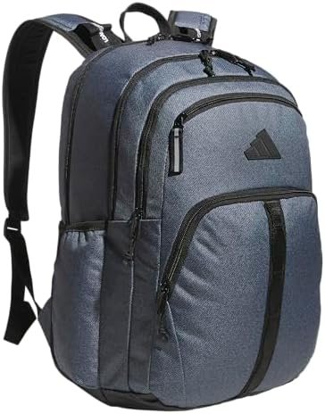 adidas Prime Backpack for Work, Travel Bag for Women and Men with Padded Compartment for Laptop, Twill Onix Grey/Black, One Size