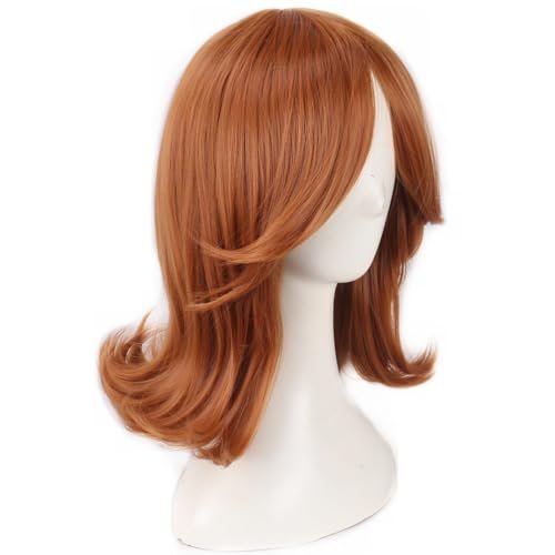 Princess Cosplay Wig For Women, Christmas Halloween Orange Flip Bob Wigs, 50s 60s 70s Retro Cosplay Costume Party