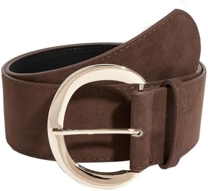 Fashion Women's Retro Wide Faux Suede Leather Waist Belt for Jeans Dress Coats Casual Wear
