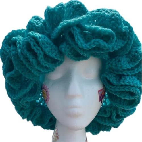 Handmade Crochet Bucket Hat for Woman Teen Outdoor Commute Fisherman Hat Ruffled Brim Winter Windproof Hat Hand-Knitted lace hat