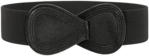 JASGOOD Women Stretchy Belts for Dress Vintage Wide Elastic Waist Belts