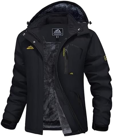 MAGCOMSEN Womens Ski Jacket Waterproof Insulated Snow Jacket Warm Windproof Winter Coats with Hood Fleece Lined Jacket