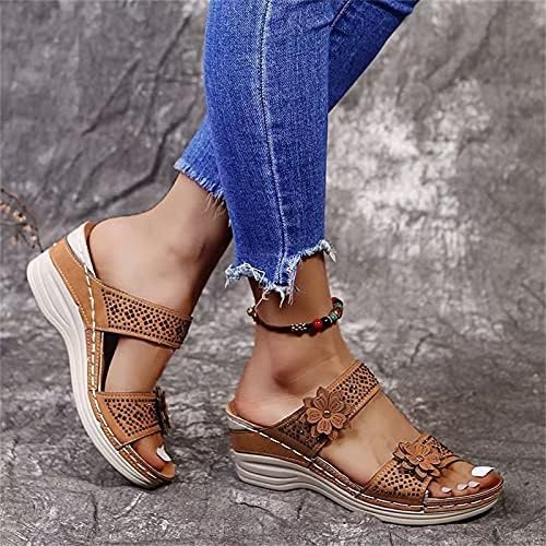 Dressy Sandals Women Walking Slippers with Arch Support Anti-Slip Breathable Travel Shoes Summer Casual Comfortable Flip Flops Flats Sandals Womens Open Toe Sandals for Outdoor Beach