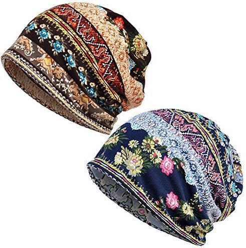 2 PCS Women Baggy Slouchy Beanie Chemo Hat Cap Slouchy Snood Hat Cancer Headwear…