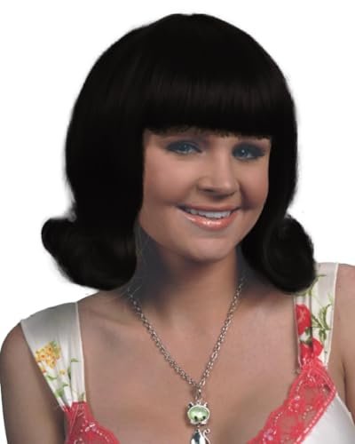 Maxwigs Flip Joan 60s Color Black Womens Sixties Prom Flipped Bob Hairspray Fifties Tracy Mad Men American Bundle Costume Wig Care Guide
